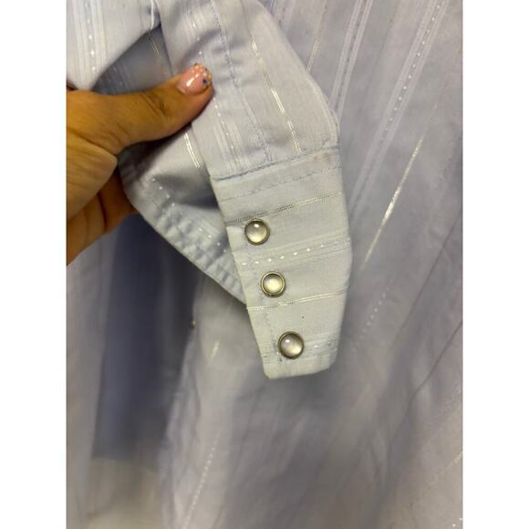 Vintage Wrangler Cowboy Cut Pearl Snaps Button Down Shirt 90s - Picture 5 of 7